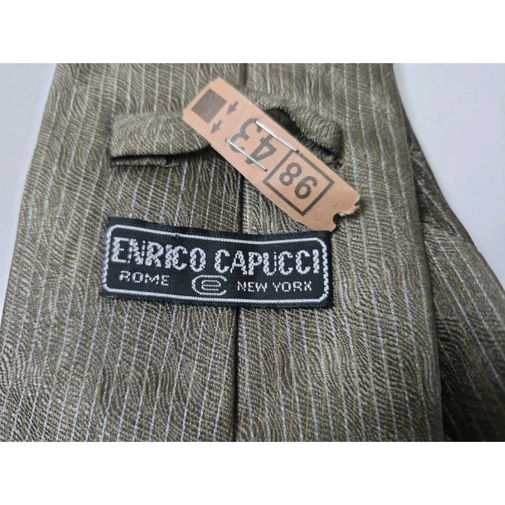 Enrico‎ Capucci Art Deco Elegant Print Silk Rome NY Men's Tie Handmade